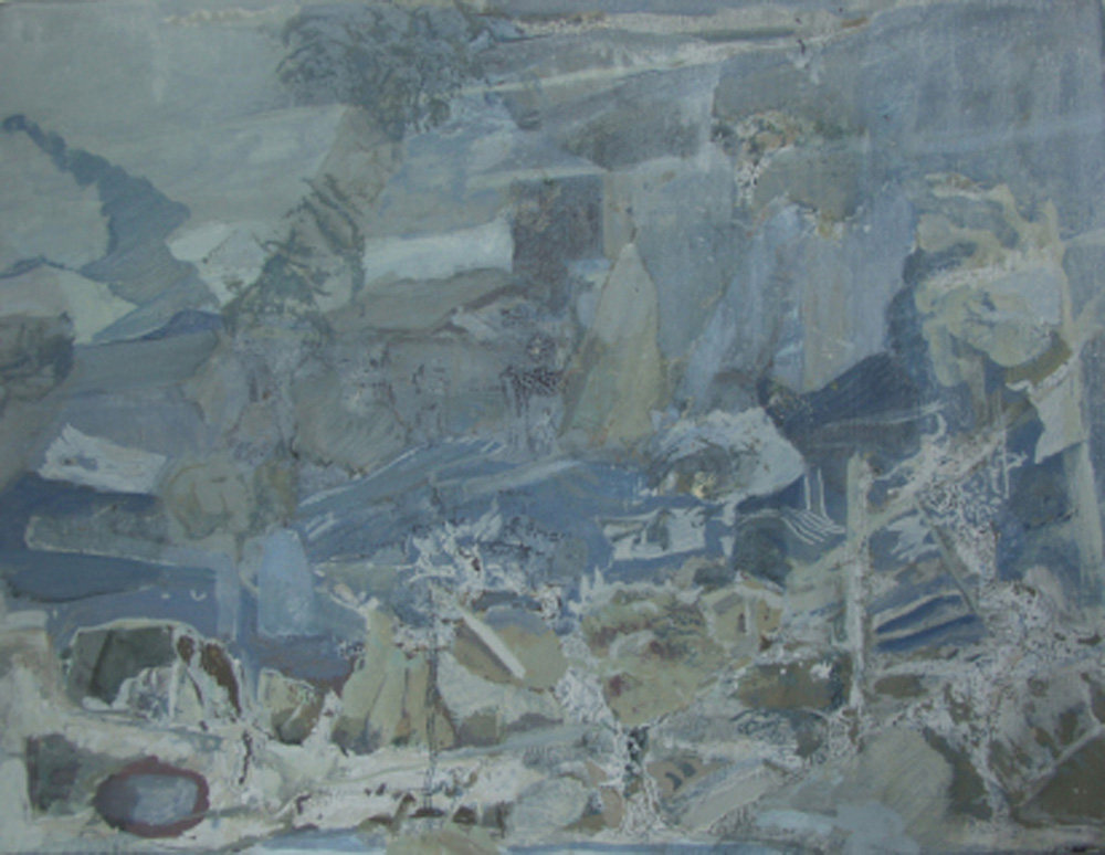 Chalklines, 2008. Acrylic on canvas. 35 x 45 cms, 13 3/4 x 17 3/4 ins. Thomas Hylander