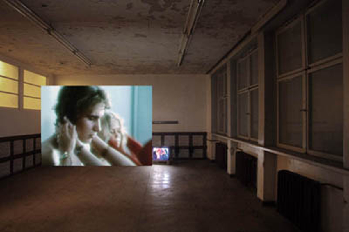 Felix Gmelin
Sound and Vision, 2006
two-channel video installation, projection and monitor. 6 Artists, 3 Shows: 7 – 26 July
, Owen Land & Hannah Sawtell, Felix Gmelin & Amalia Pica, Megan Fraser & Babette Mangolte