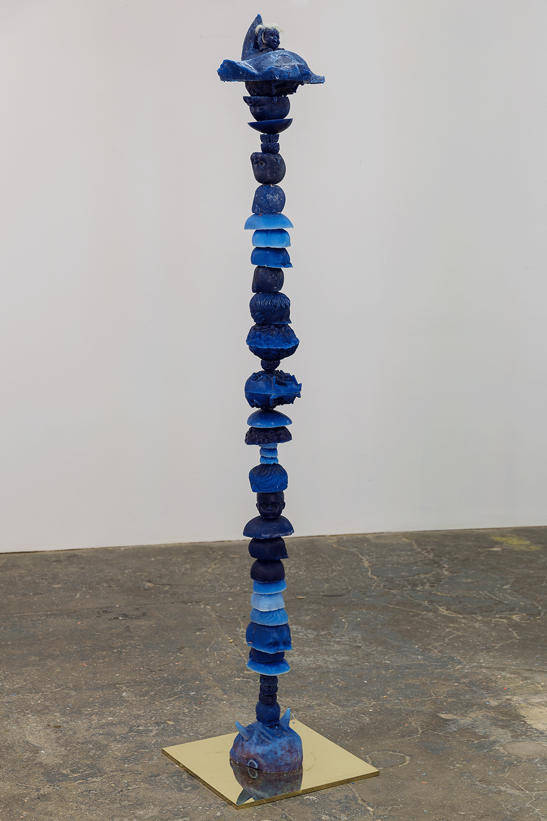 Stephen G. Rhodes
Pillar Excrement: Deathrate (Hobby Lobby blue), 2014
wax, brass, steel
195 x 45 x 45 cm
76 3/4 x 17 3/4 x 17 3/4 ins. The Eleventh Hobby
, Stephen G. Rhodes
